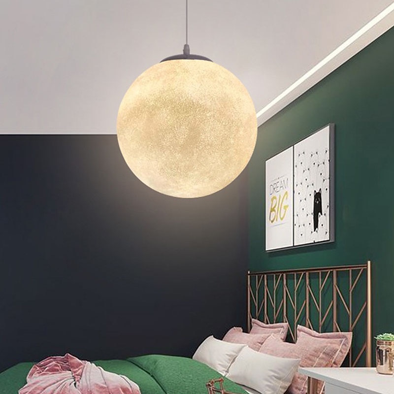 lampada a sospensione a led 15cm lampadario a luce di luna camera da letto in stile nordico planet ball studio e ristorante utensili lampada a luce di luna internet celebrità ins lampade del 2026 a $99.59 –P12