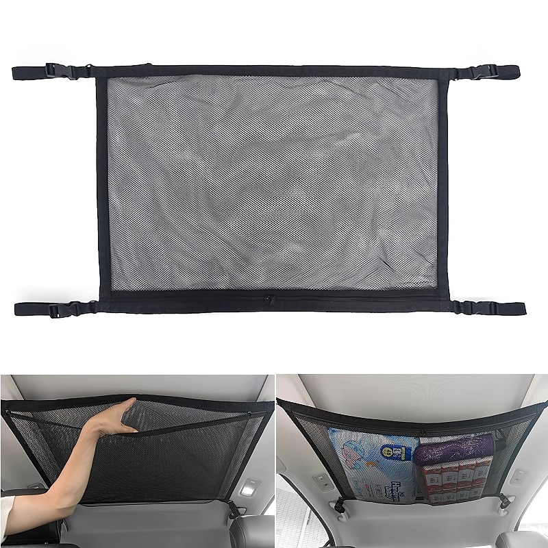 suv auto soffitto tasca a rete rete a doppio strato borsa da tetto per auto rete di carico interna borsa a rete traspirante stivaggio automatico riordino viaggio lungo viaggio campeggio accessori del 2025 a $17.99 –P7