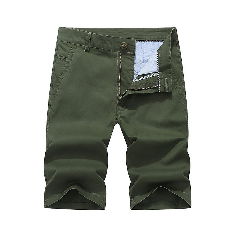 Herren Shorts Kurze Hosen Chino Bermuda Shorts Bermudas Tasche Glatt Komfort Atmungsaktiv Outdoor Täglich Ausgehen Baumwollmischung Modisch Strassenmode Armeegrün Orange 2025 - $34.99 –P8