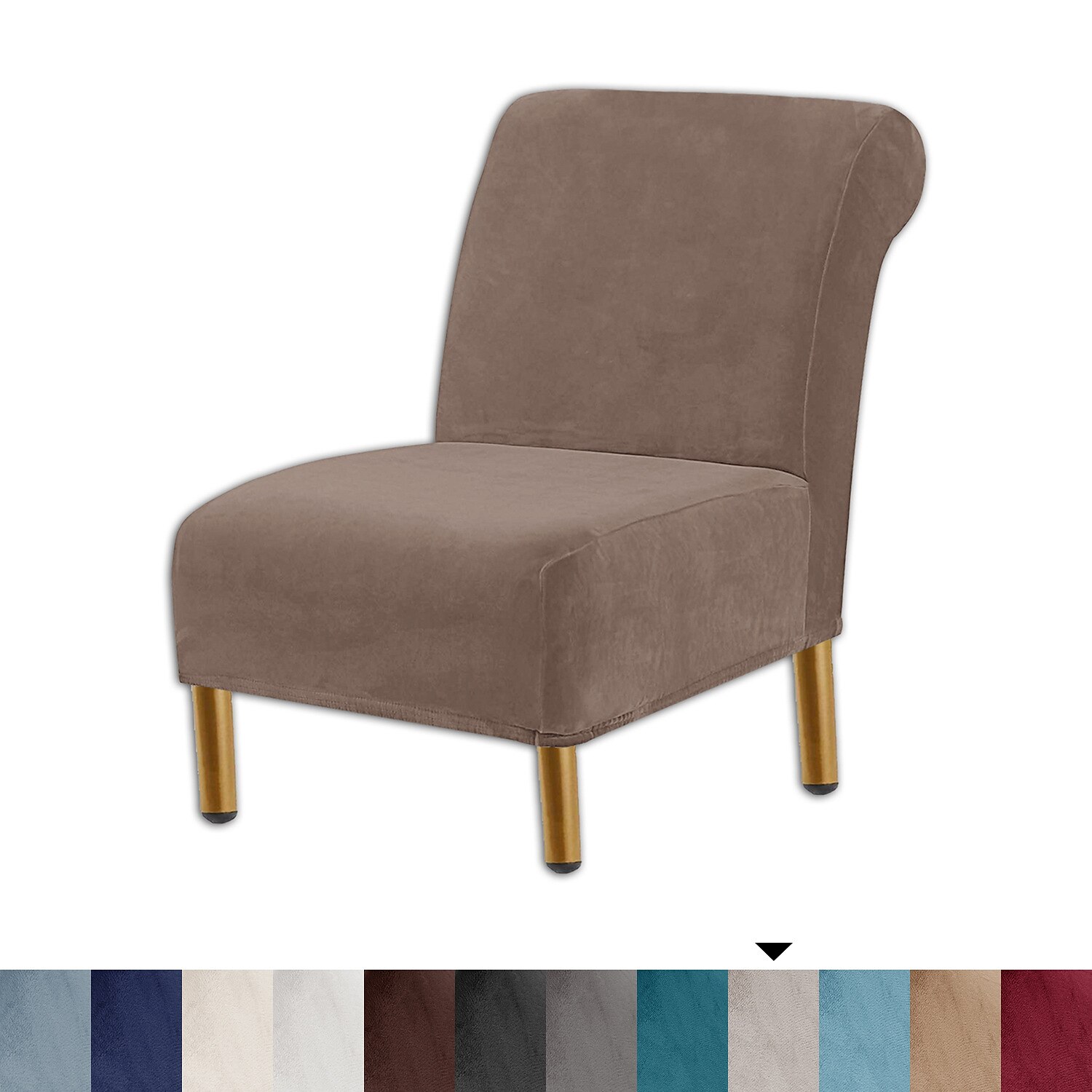 Housse de chaise d'appoint sans accoudoirs en velours pour salon, housse de protection de chaise avec fond élastique, lavable en machine de 2025 ? $25.99 –P9