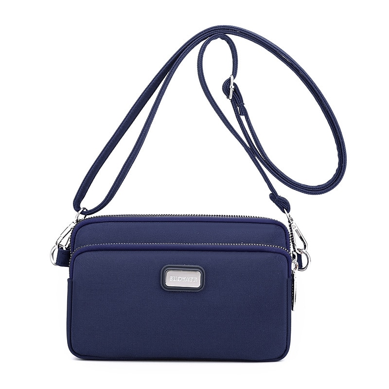 Dam Crossbody-väska Axelväska Hoboväska Nylon Utomhus Dagligen Helgdag Dragkedja Stor kapacitet Vattentät Lättvikt Ensfärgat Ljus och elegant lila Svart Marinblå 2025 - $14.99 –P16