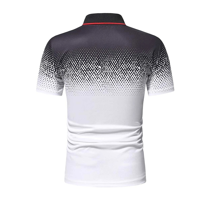 Men's Polo Shirt Golf Shirt Casual Holiday Ribbed Polo Collar Classic Short Sleeve Fashion Basic Color Block Button Summer Regular Fit Fire Red Black White Blue Orange Grey Polo Shirt 2025 - $17.99 –P2
