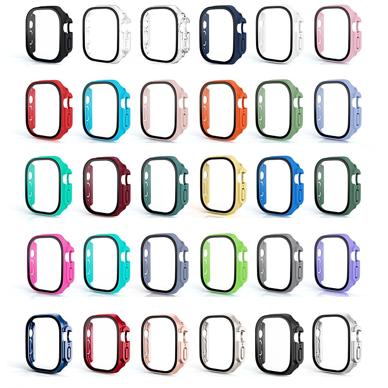 2025年 スクリーンプロテクター付き時計ケース と互換性があります Apple Watch Ultra 49mm / Series 8 7 41mm 45mm / Series 6 5 4 SE 40mm 44mm / Series 3 2 1 38mm 42mm 耐衝撃 ハードPC 腕時計 カバー コレクション – $10.99 –P2