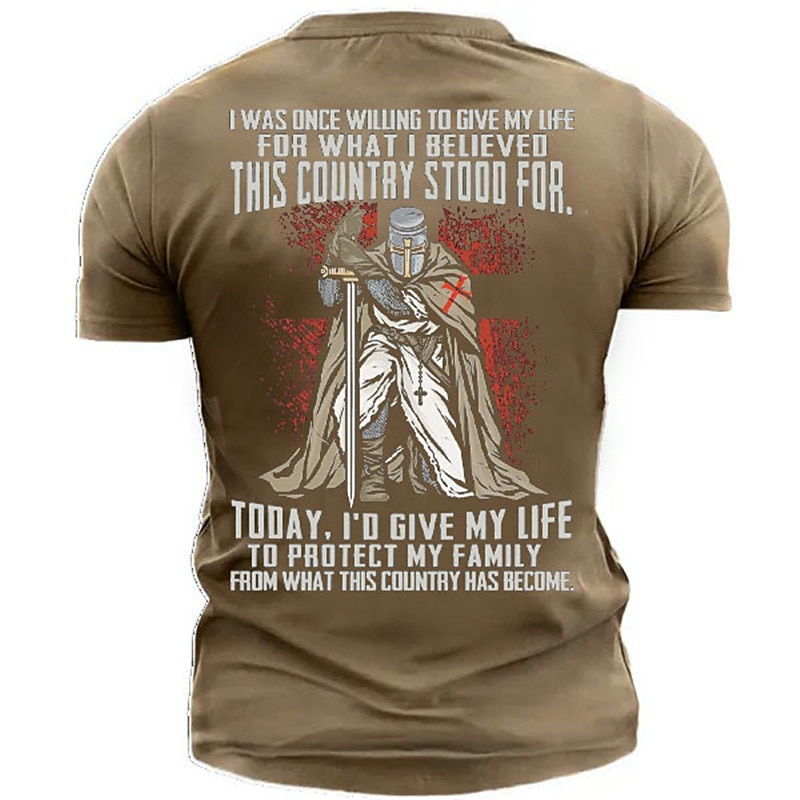Męskie Graficzny Templariusze Podkoszulek Koszulki Krótki rękaw Podkoszulek Druk 3D Półgolf Koszula Zabytkowe Moda Designerskie Na zewnątrz Codzienny Sport Czarny Granatowy Khaki Wiosna i lato Odzież 2025 - $17.99 –P4