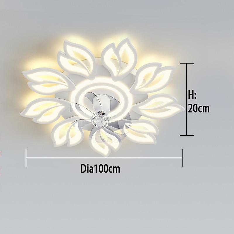 LED Ceiling Fans Dimmable with Remote Contral Flower Design Flush Mount Ceiling Lamp Acrylic Lampshade Chandelier Bedroom Living Room 2025 - $259.09 –P9