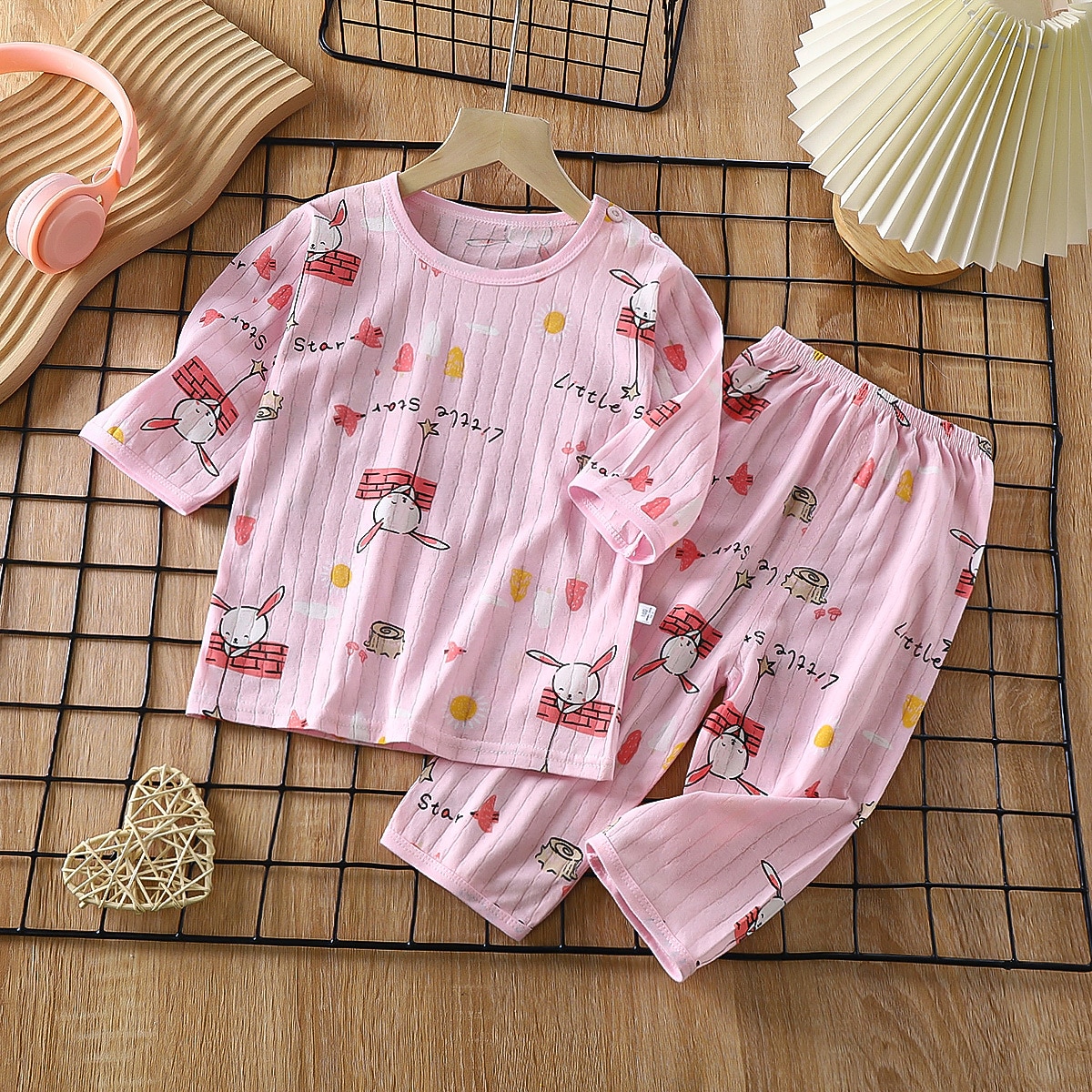 Copii Băieți 2 Piese Set pijama Manșon Lung Mânecă lungă-Z02-câine de lapte Mânecă lungă-Z04-Ursul de ceai cu lapte Maneca lunga-Z06-Nava spatiala Animal Desene Animate Vară Primăvară Zilnic Casă 2025 - $16.49 –P10