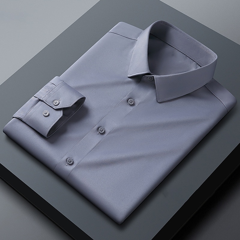 Ανδρικά Πουκάμισο Επίσημο Πουκάμισο Σκέτο Γάμου Γραφείο & Καριέρα Μαύρο Λευκό Κρασί Μπλε Μακρυμάνικο Απορρίπτω Άνοιξη & Χειμώνας Ρούχα Βασικό 2026 - $23.99 –P6