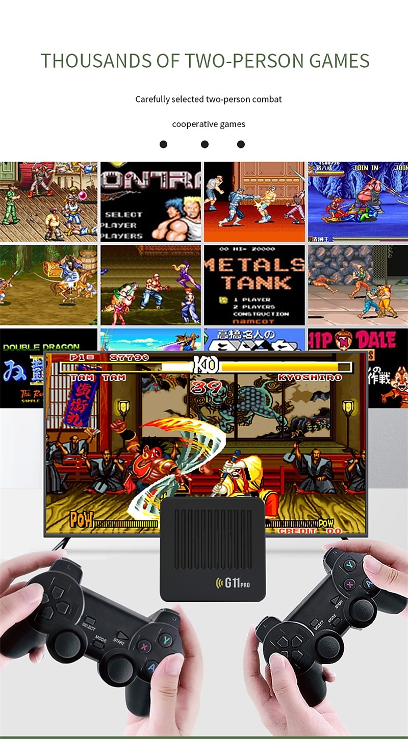 AMPOWN G11 Pro 4K HD 3D GameBox Video game console 64G 128G 256G game sopa 2.4G tablet GamePad support PSP GBC GBA N64 40000 games,Birthday Party Valentine's Day Gifts for Friends and 2026 - $98.99 –P11