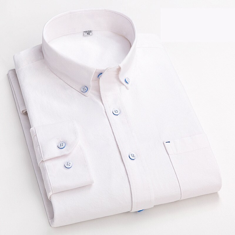 Herr Skjorta Button Down skjorta Oxford skjorta Enfärgad / vanlig färg Bröllop Semester Vit Blå Purpur Ljusgrå Långärmad Nedvikt Alla årstider Kläder Button-Down 2025 - $26.99 –P6