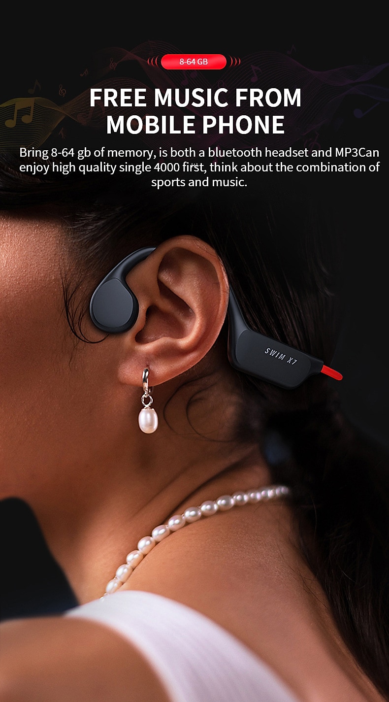 Bone Conduction Bluetooth Earphones - IPX8 Waterproof MP3 Player, 32GB Memory, HiFi Ear-Hook Headphones with Mic for Swimming​ 2025 - $55.99 –P9
