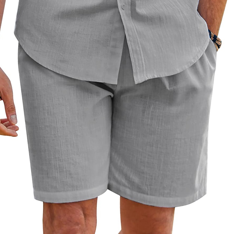 Homens Calção Shorts de linho Shorts de verão Shorts de praia Com Cordão Cintura elástica Tecido Conforto Respirável Ao ar livre Diário Para Noite Moda Roupa de rua Preto Branco de 2025 por $17.99 –P7