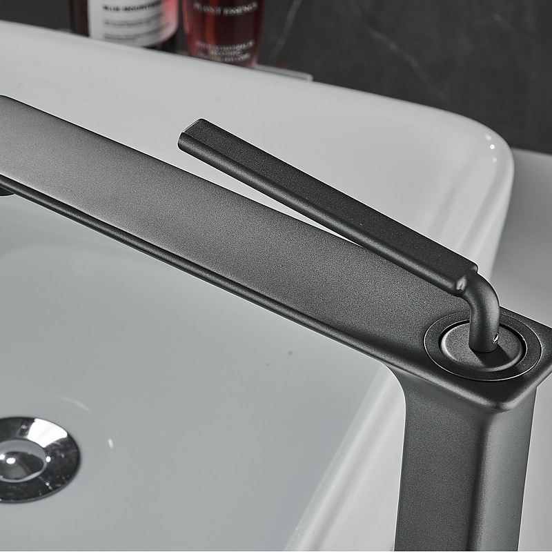 Basin Sink Mixer Faucet Brass, Tall/Short Bathroom Tap Single Handle One Hole Deck Mounted with Cold Hot Hose Bath Taps Vessel Water Tap 2026 - $173.99 –P15