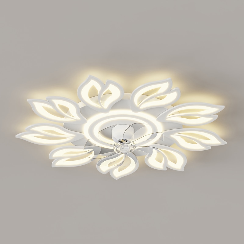 LED Ceiling Fans Dimmable with Remote Contral Flower Design Flush Mount Ceiling Lamp Acrylic Lampshade Chandelier Bedroom Living Room 2025 - $259.09 –P8