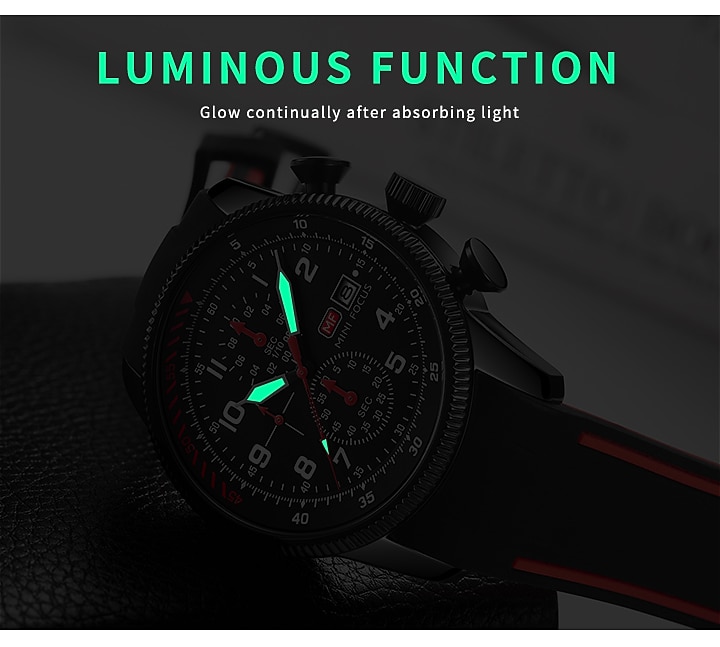 MINI FOCUS Men Quartz Watch Large Dial Outdoor Fashion Business Luminous Three Time Zones Calendar Waterproof Silicone Watch 2026 - $45.99 –P10