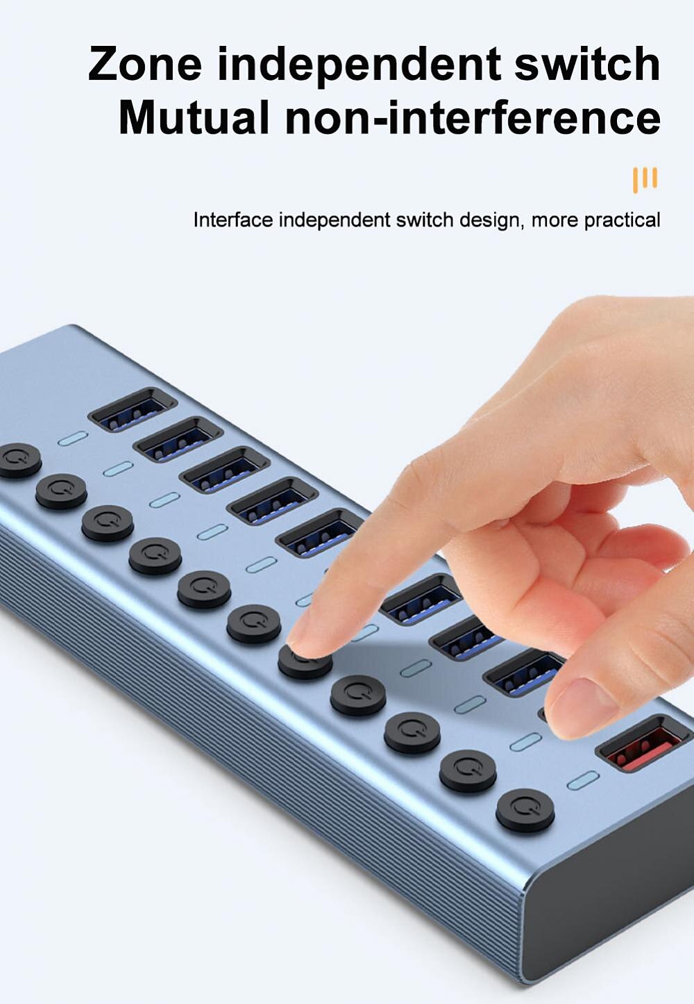 USB 3.0 HUB USB Splitter Multi Usb 3 0 Hub Several Ports With Switch Power Supply Adapter Multiple Usb 3.0 Extender Hub For Pc 2025 - $57.99 –P3