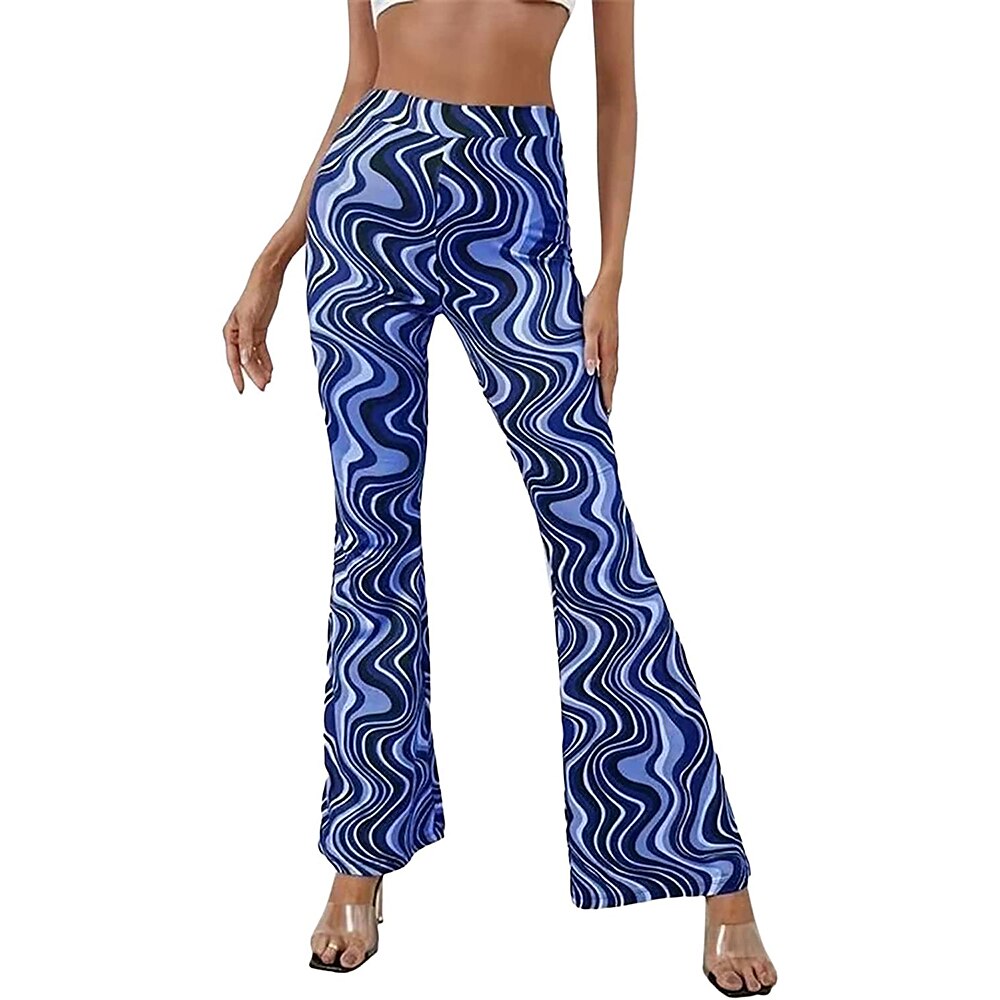 Hippie Retro Vintage Boho 1970er Disko Hose Glockenhose Hose mit weitem Bein Yoga-Hose Damen Kostüm Jahrgang Cosplay Hosen Schlager Outfit 2025 - $23.99 –P8