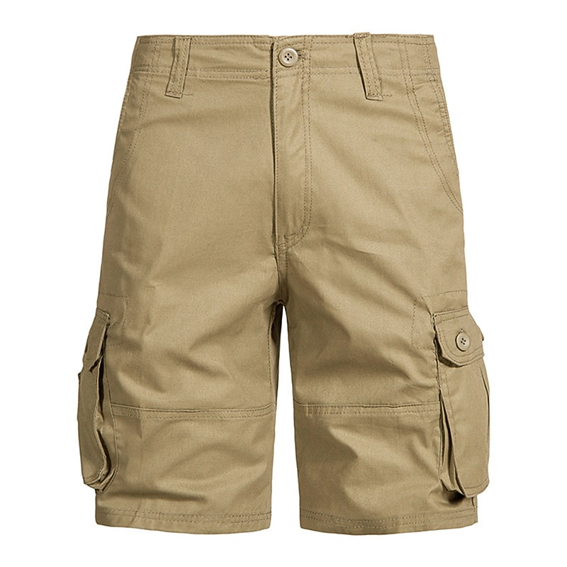 Men's Cargo Shorts Shorts Bermuda shorts Pocket Plain Comfort Breathable Outdoor Daily Going out Casual Big and Tall Dark Brown Black 2026 - $22.99 –P2