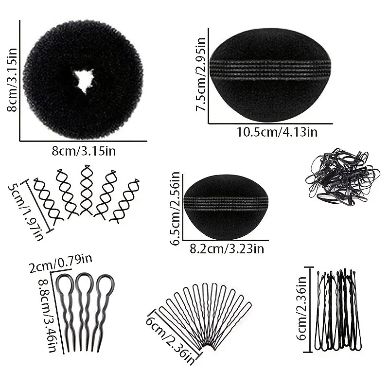 53 stks haar styling set haar ontwerp styling tools accessoires diy haaraccessoires haar modellering tool kit kapper kit set magic hair bun maker shaper 2025 - $14.99 –P2