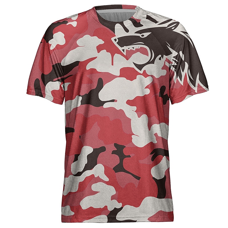 Homme Maillot de descente Manche Courte Noir Vert Véronèse Rouge Graphic camouflage Vélo Maillot Respirable Séchage rapide Polyester Des sports Graphic camouflage Vêtement Tenue de 2025 ? $15.99 –P5
