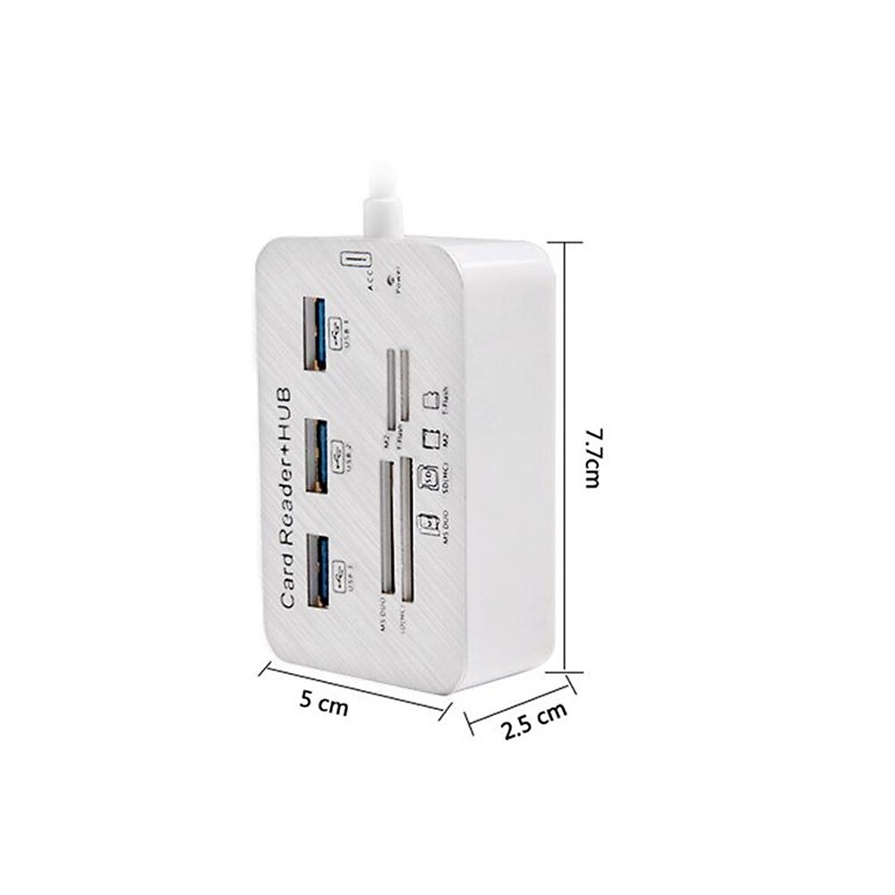 قارئ بطاقات 7 في 1 مع 3 منافذ USB 3.0 عالي السرعة قارئ بطاقة ذاكرة خارجية مدمج MSMICRO SDSD / MMCM2TF فتحات بطاقة ABS محول سبائك الألومنيوم Stonego ملحقات الكمبيوتر المتوافقة مع الكمبيوتر 2025 - $14.99 –P2