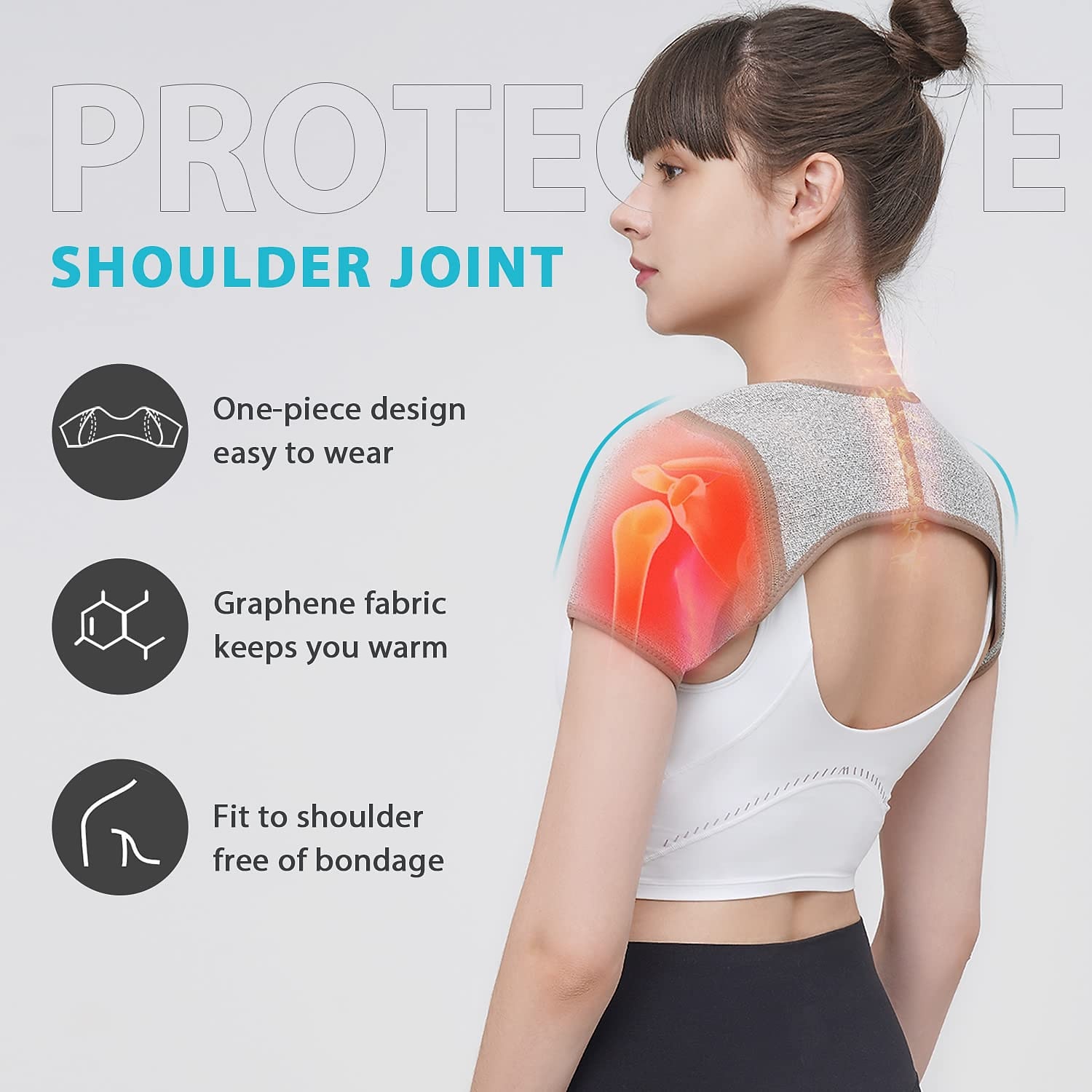 Shoulder Support Brace for Men/Women Thermally Conductive Graphene Material Rotator Cuff Relieves Injuries and Tendonitis Double Warm Shoulder Stability Strap Help you Relief Arthritis Pain 2025 - $21.99 –P3