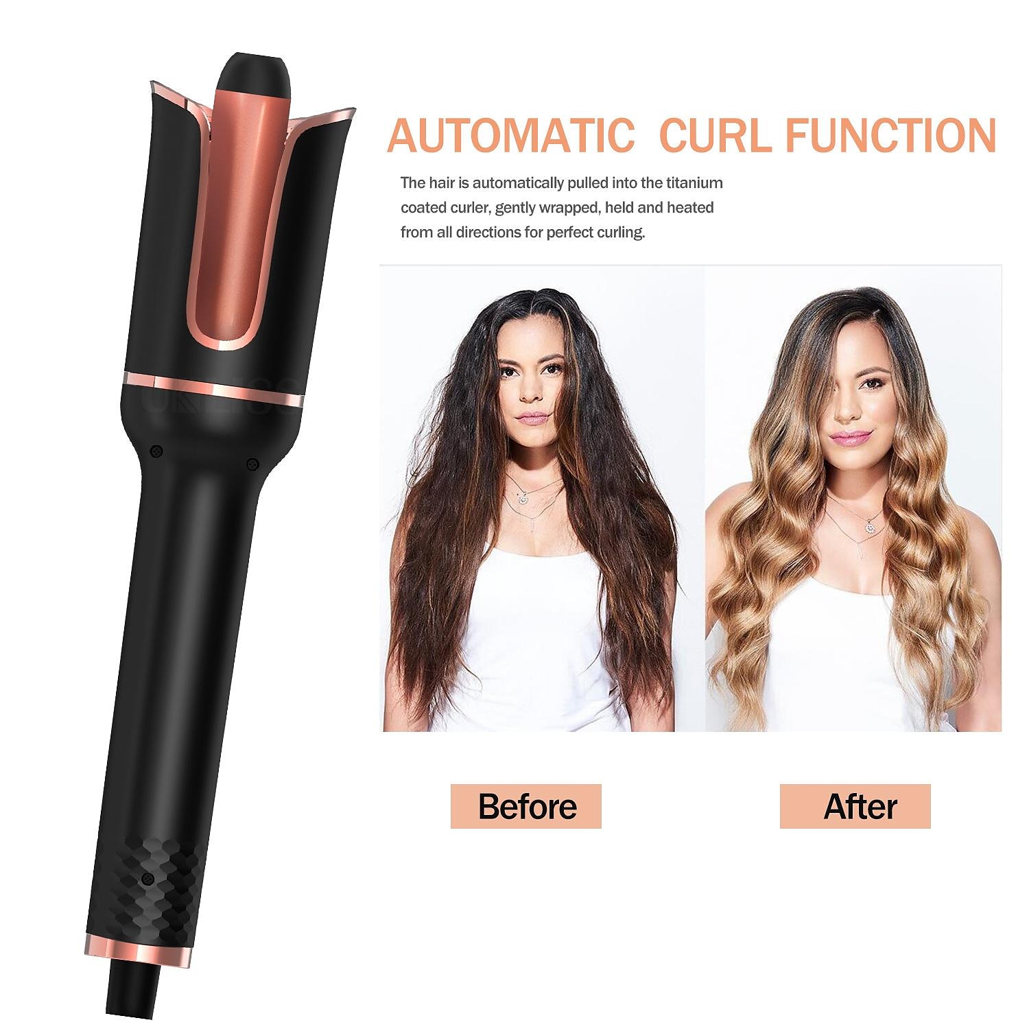 Automatic Curling Iron Professional Automatic Hair Curler with 1 Curling Iron Large Slot & Adjustable 4 Temperature & 3 Timer Dual Voltage Rotating Curling Iron with Auto Shut-Off for Hair Styling 2025 - $41.99 –P8