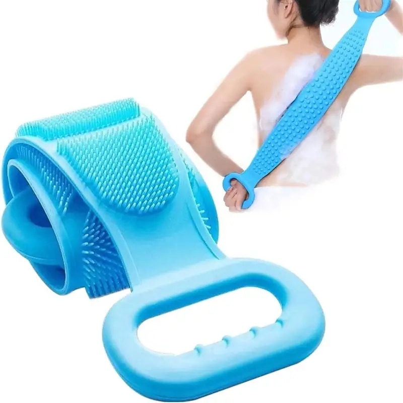 silikon ryggskrubber för dusch. uppgradera kroppsborste för män/kvinnor exfolierande lång dubbel sida rygg scrubber duschborste djuprengöring spa massage hudvård 2025 - $9.99 –P1