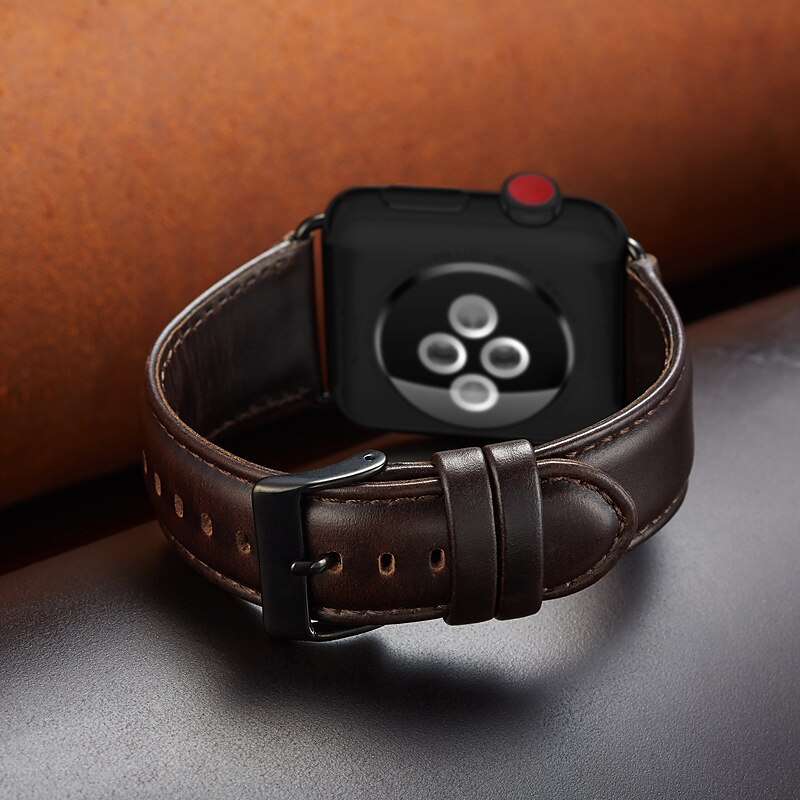 Skinnbånd Kompatibel med Apple Watch-klokkereim 38mm 40mm 41mm 42mm 44mm 45mm 49mm Justerbar Kvinner menn Ekte lær Erstatningsklokkerem til iwatch Ultra 2 Series 9 8 7 SE 6 5 4 3 2 1 2025 - $16.99 –P3
