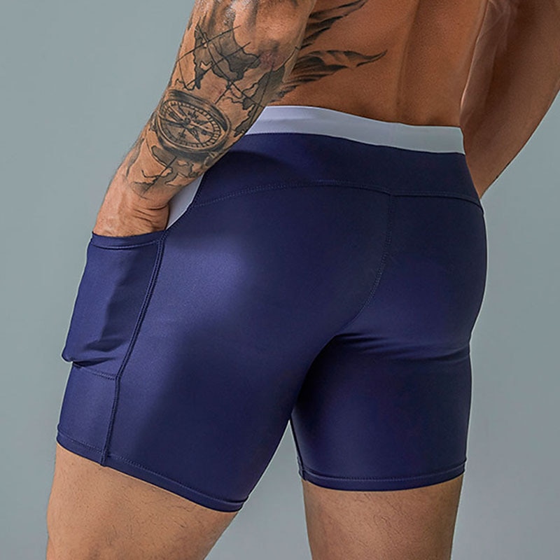 Men's Swimwear Swim Shorts Swim Trunks Boxer Swim Shorts Shorts Plain Comfort Breathable Outdoor Daily Going out Sports Hawaiian Black Blue 2025 - $24.99 –P6