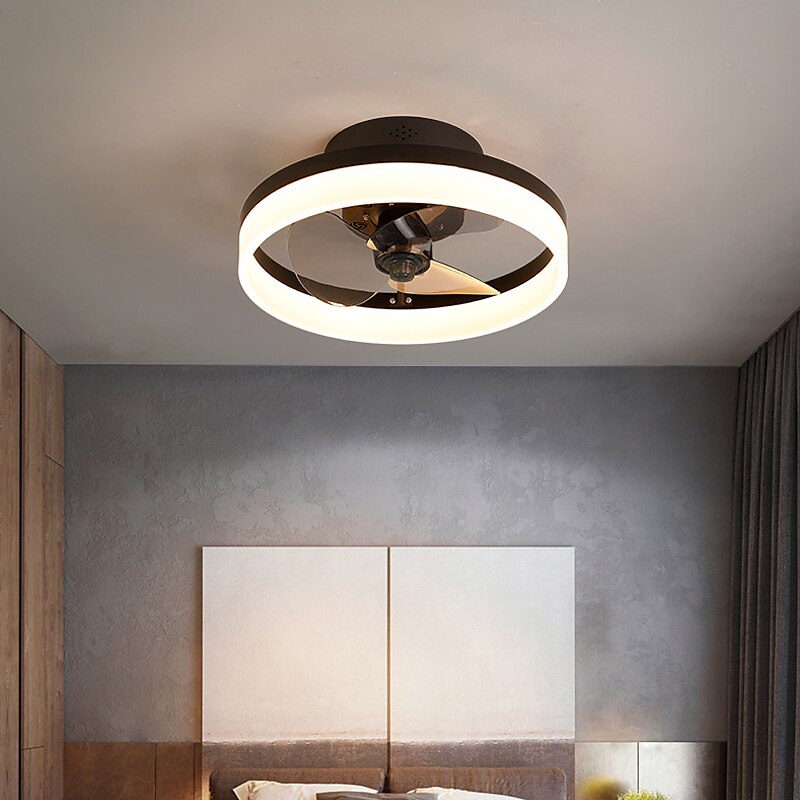Ceiling Fans with Lights Flush Mount Low Profile Indoor Ceiling Fan,15.7" /19.6" Dimmable Bladeless Ceiling Fans with Remote Control,Smart 3 Colors 6 Speeds Reversible 2025 - $187.99 –P5