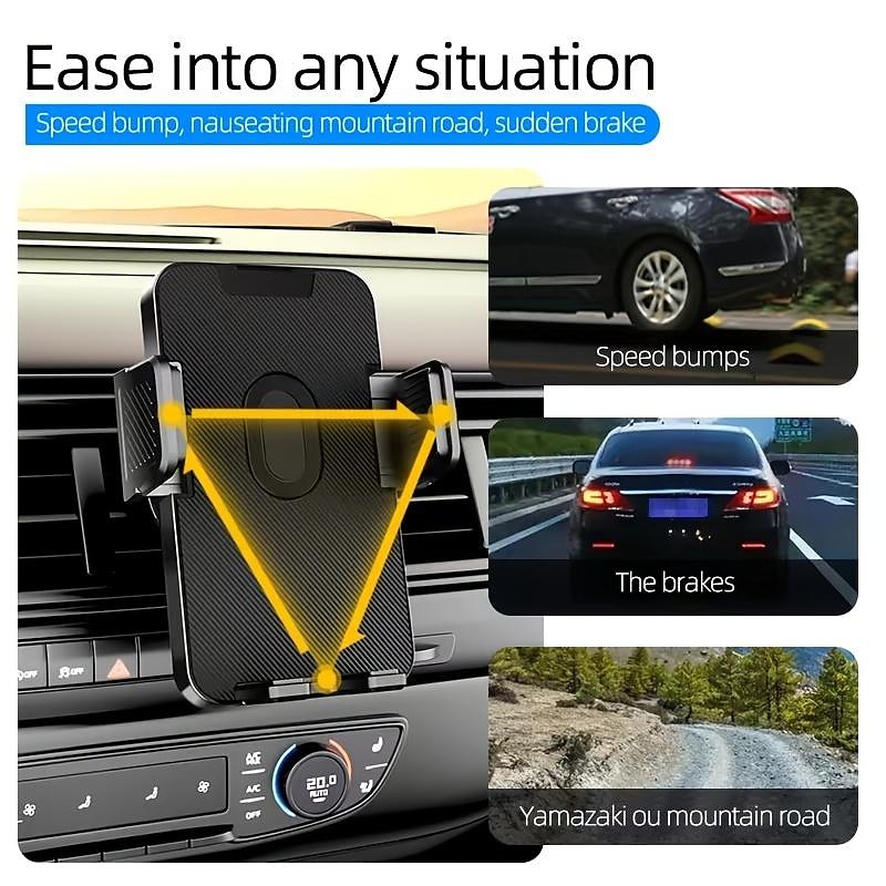 StarFire Mobile Phone Holder For Car Air Outlet 360 Degree Rotation StablePhone Mount Compatible For Android/IOS Suitable For 4-7 Inches Smart Phone Black 2025 - $17.99 –P8