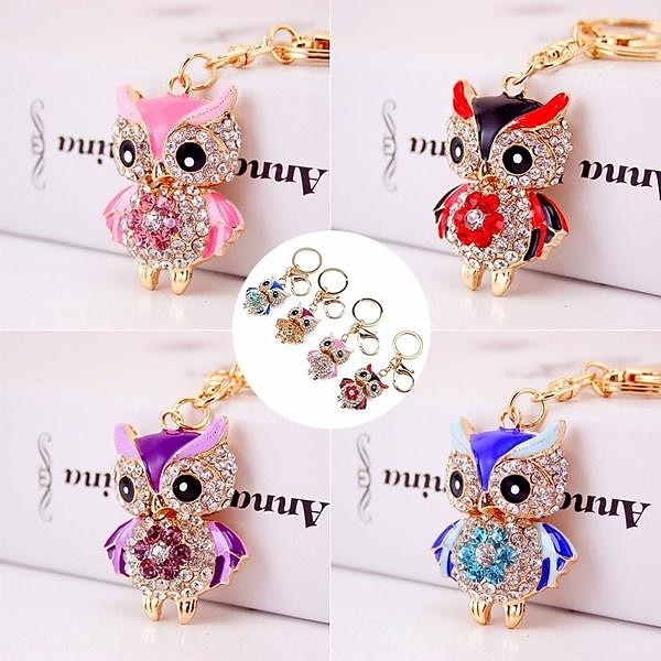 adorabil bufniță breloc strass cristal breloc breloc lanț geanta farmec pandantiv cadou 2025 - $7.99 –P2