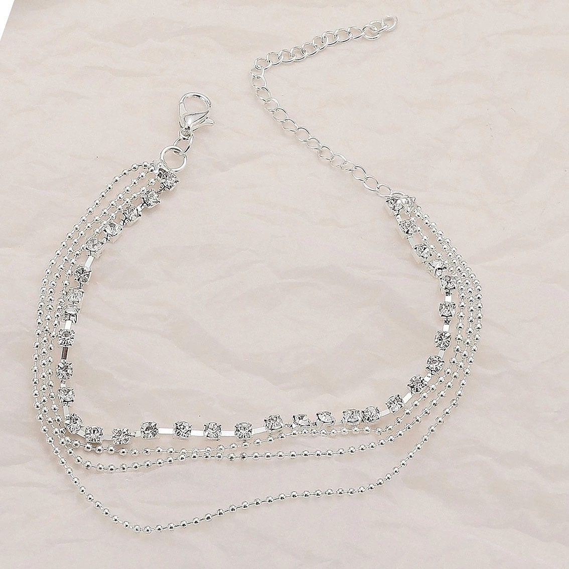 Knöchel-Armband Damen Körperschmuck Für Festtage Strand Strass Aleación Silber 1 PC 2026 - $1.49 –P4