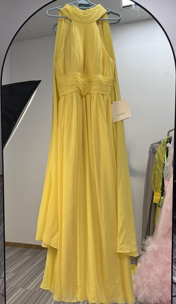 Robe de soirée A-Line plage élégante robe invité de mariage longueur sol sans manches haut capes en tulle avec froncé 2025 de 2025 ? $141.99 –P2