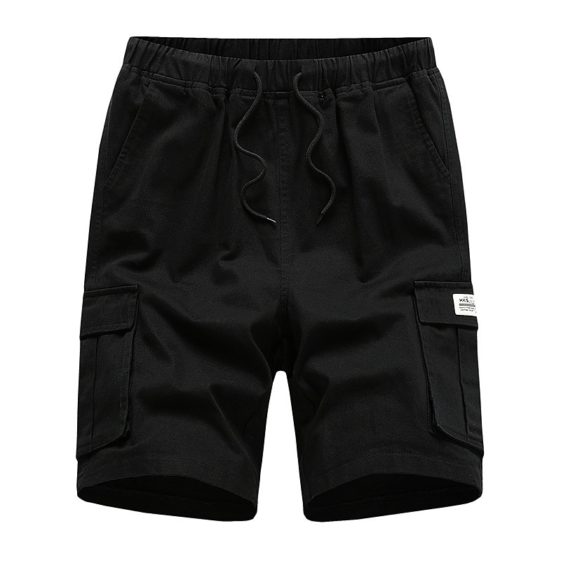 Men's Cargo Shorts Summer Shorts Drawstring Elastic Waist Multi Pocket Plain Comfort Wearable Casual Daily Holiday Sports Fashion ArmyGreen Black 2025 - $15.49 –P7