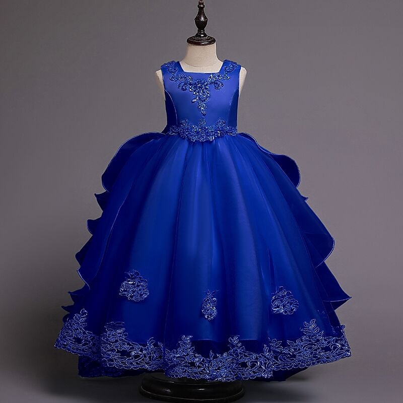 Abito da damigella d'onore bambina Da ragazza Vestito Abito da principessa Vestito da festa Formale Matrimonio Feste Elegante Da cerimonia Dolce Fiore decorativo Senza maniche Girocollo Bianco Rosa del 2025 a $56.99 –P7