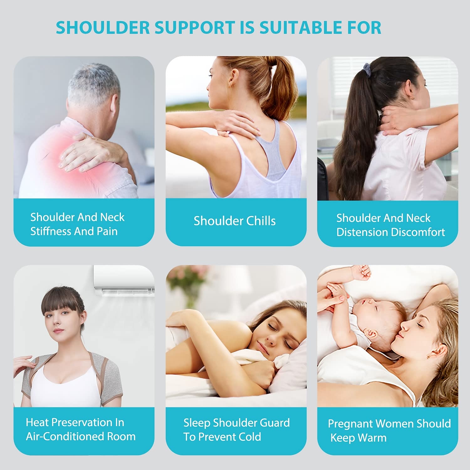 Shoulder Support Brace for Men/Women Thermally Conductive Graphene Material Rotator Cuff Relieves Injuries and Tendonitis Double Warm Shoulder Stability Strap Help you Relief Arthritis Pain 2025 - $21.99 –P5