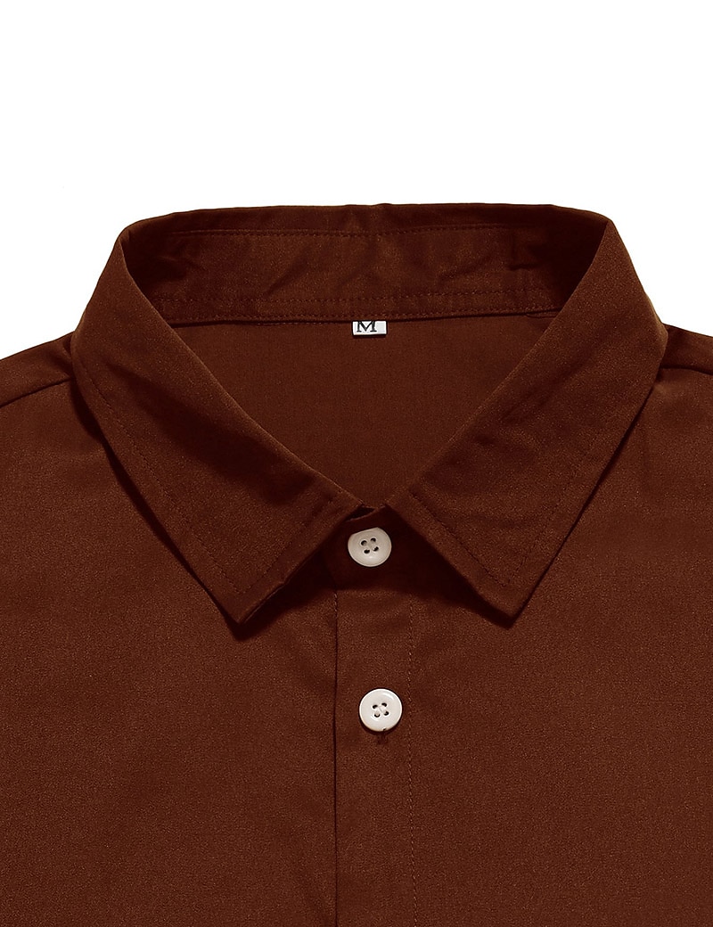 Per uomo Camicia Camicia estiva Camicia con bottoni Maglietta informale Nero Vino Rosso Blu Marrone Manica lunga Color Block Bavero Strada Da mare Di base Abbigliamento Di tendenza Comodo del 2025 a $21.99 –P13