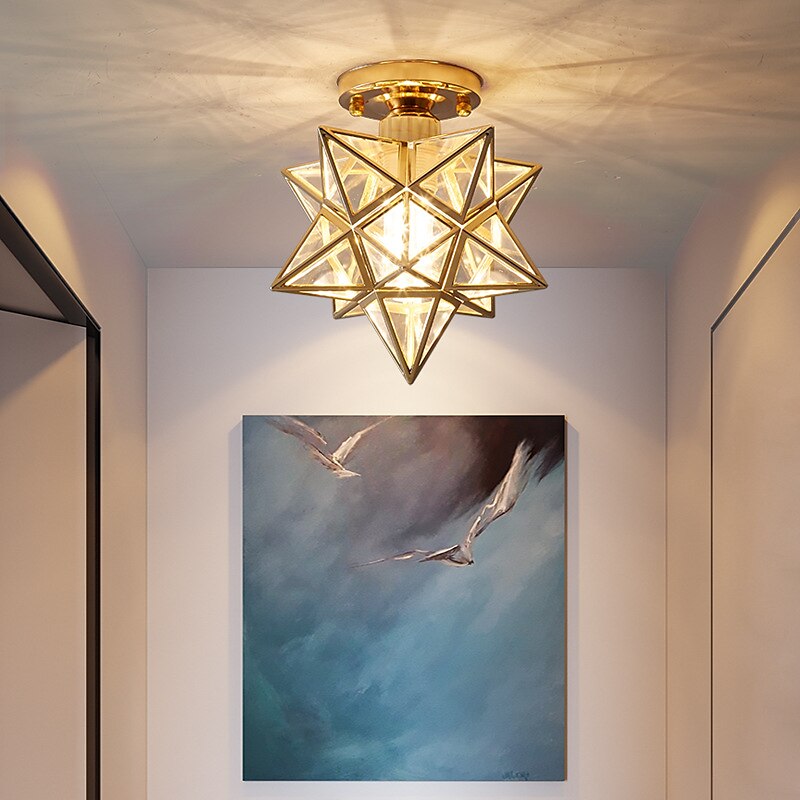 LED Ceiling Light 10" Geometric Shapes Flush Mount Lights Plastic Copper Artistic Style Formal Style Ceilling Light for Corridor Porch Bar Creative Loft Balcony Lamps 110-240V 2025 - $71.99 –P1