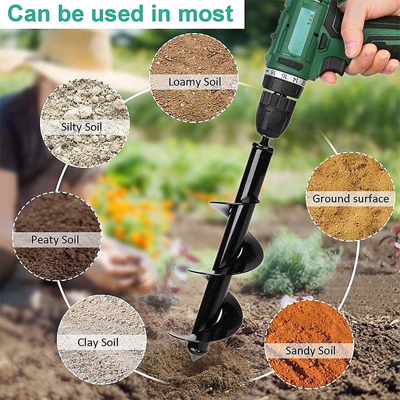 6 Sizes Garden Auger Drill Bit Tool Spiral Hole Digger Ground Drill Earth Drill For Seed Planting Gardening Fence Flower Planter 2025 - $20.99 –P7