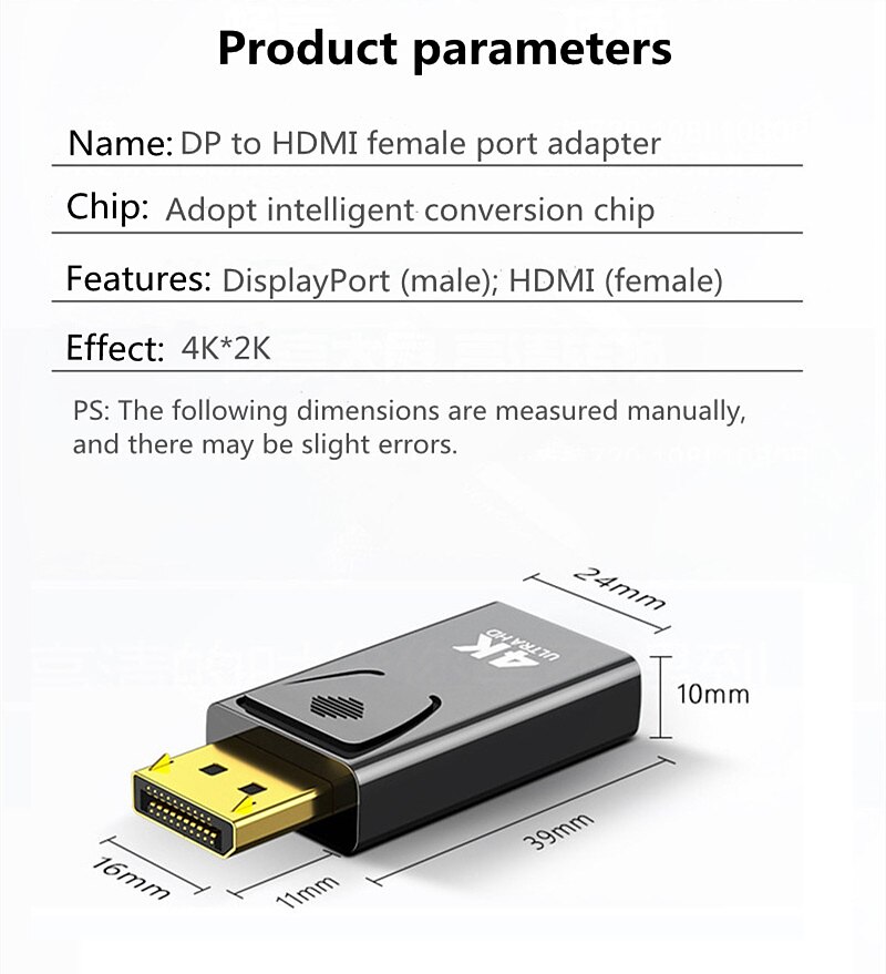 4K DisplayPort to HDMI-compatible Adapter Converter Display Port Male Mini DP to Female HD TV Cable Adapt Video For PC TV Cable 2025 - $12.99 –P11