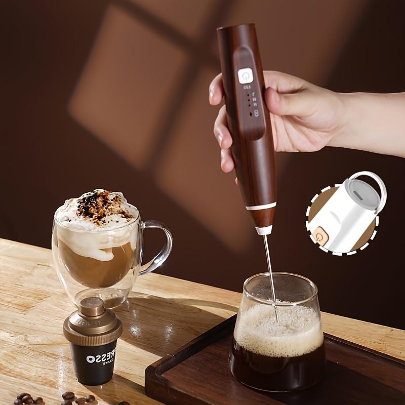 1PC Handheld Milk Frother USB Rechargeable Food Mixer Coffee