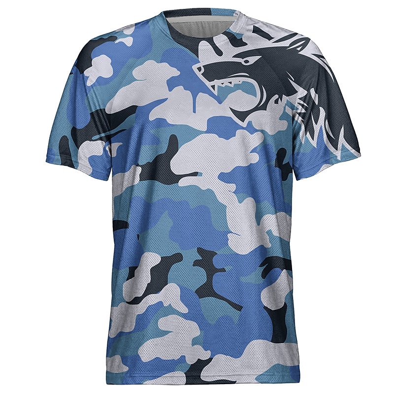 Homme Maillot de descente Manche Courte Noir Vert Véronèse Rouge Graphic camouflage Vélo Maillot Respirable Séchage rapide Polyester Des sports Graphic camouflage Vêtement Tenue de 2025 ? $15.99 –P3