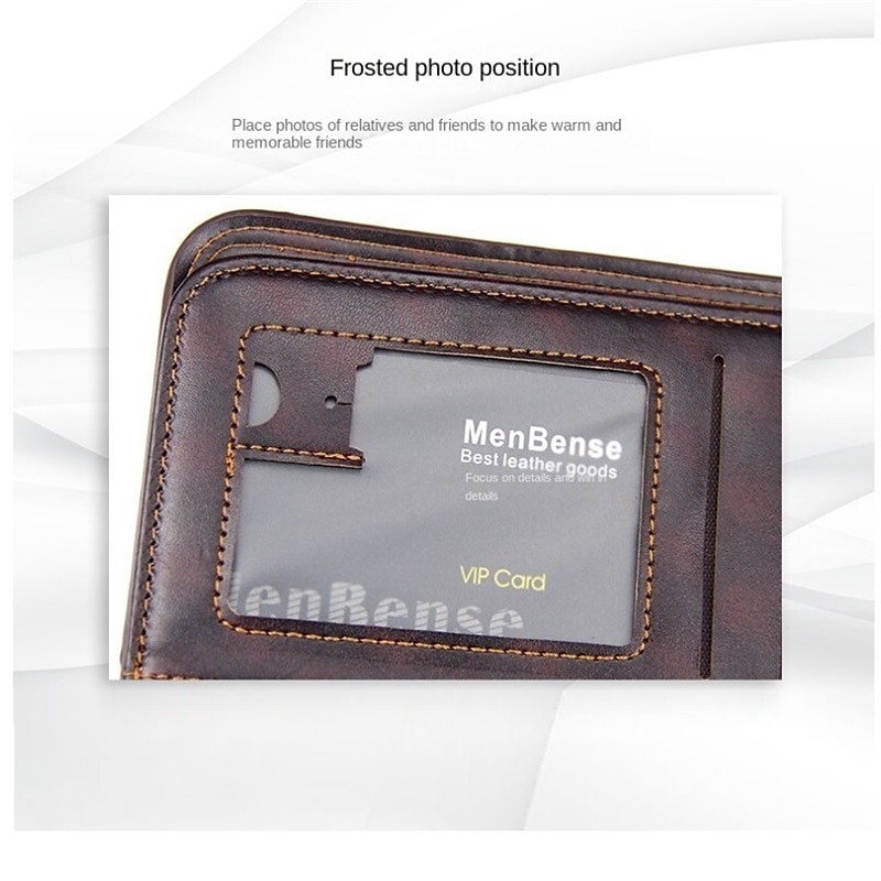 Новый мужской кошелек для кредитных карт из кожи короткий мужской кошелек с карманом для монет держатель карт три сложения мужская клеш-денежная сумка монетницы 2025 - $9.99 –P7