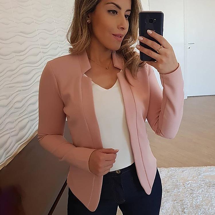 kvinnors nya mode kavaj långärmad cardigan casual jacka topp 2025 - $27.99 –P7