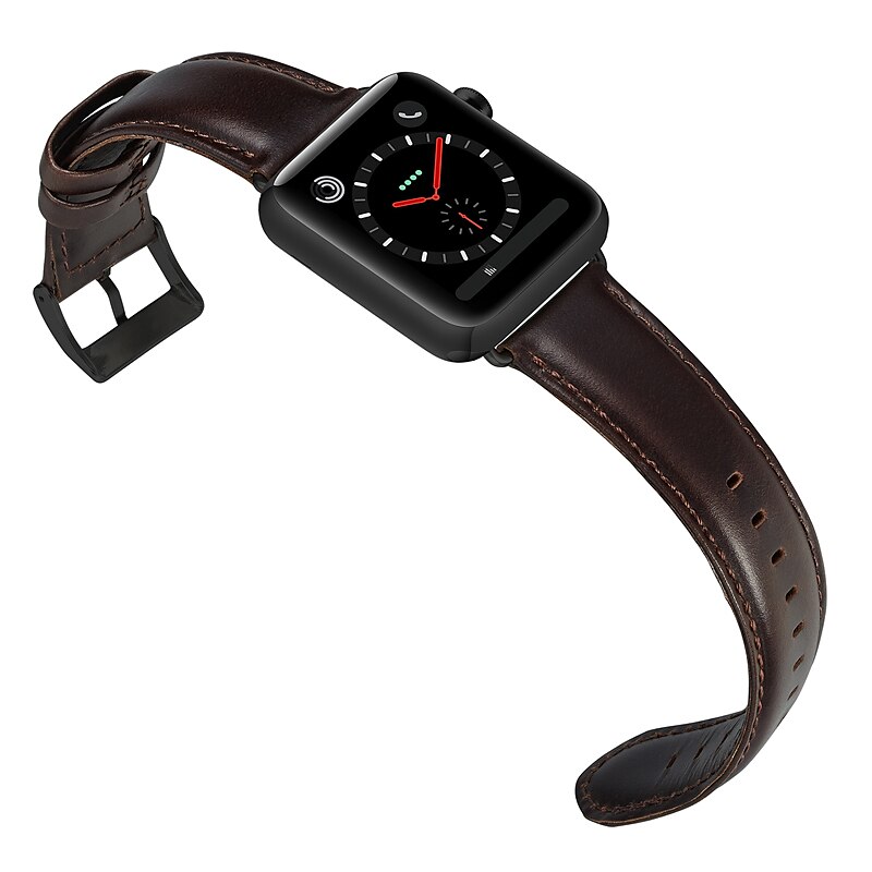 Skinnbånd Kompatibel med Apple Watch-klokkereim 38mm 40mm 41mm 42mm 44mm 45mm 49mm Justerbar Kvinner menn Ekte lær Erstatningsklokkerem til iwatch Ultra 2 Series 9 8 7 SE 6 5 4 3 2 1 2025 - $16.99 –P12