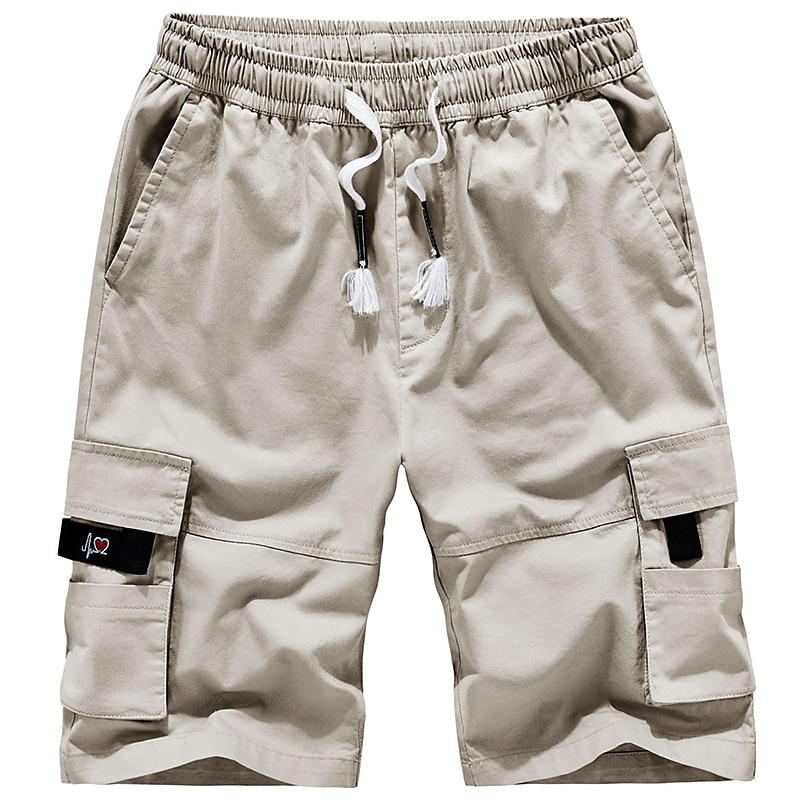 Homens Shorts táticos Bermuda Cargo Shorts camuflados Shorts de verão Com Cordão Cintura elástica Côr Sólida camuflagem Ripstop Respirável Preto Verde Tropa de 2025 por $25.99 –P4