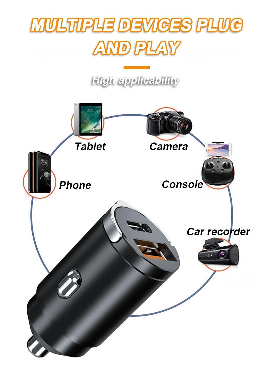 2025年 seametal 100w 車の usb 充電器 スーパーチャージ usb-a usb-c シガーライターアダプタ hidden phone Charger for iphone huawei samsung  コレクション – $18.99 –P10