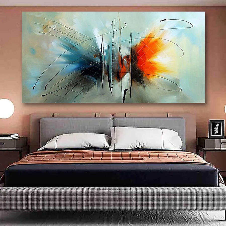 Ölgemälde handgemachte handgemalte Wandkunst abstrakte moderne Hauptdekorationsdekor gestreckter Rahmen fertig zum Aufhängen 60*90cm 2025 - $116.99 –P4