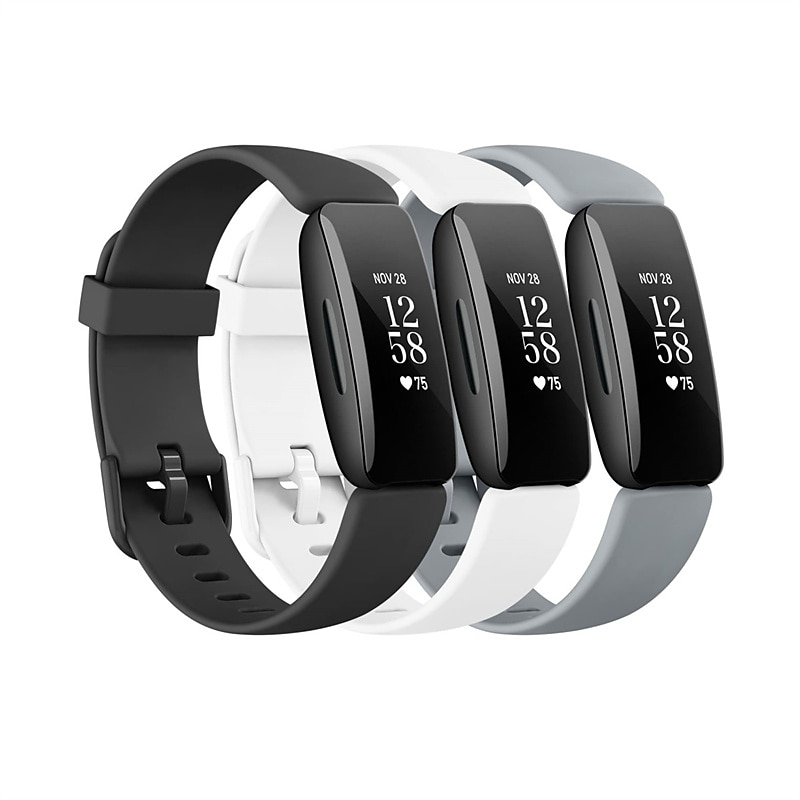 3 pacotes Pulseira de Smartwatch Compatível com Fitbit Inspire 3 Inspire 2 / Inspire HR / Inspire Silicone Relógio inteligente Alça Impermeável Ajustável Mulheres Homens Pulseira Esportiva de 2025 por $17.99 –P3